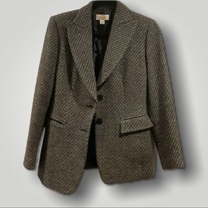 Talbots Black/Grey Tweed Collared Blazer